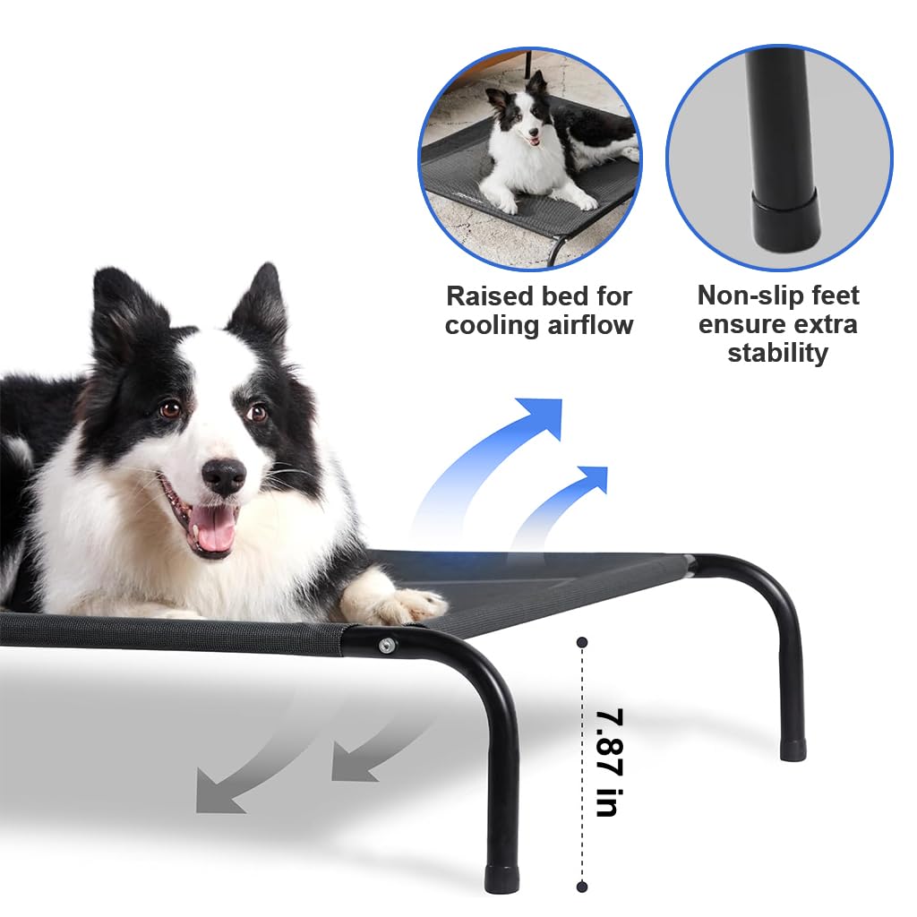 Qpets 43inch Dog Bed Breathable Mesh Pet Bed Cooling Pet Bed Dog Beds for Extra Large Medium Small Dogs Assemble Dog Cat Bed for Indoor Use Outdoor Camping Qpets 43inch Dog Bed Breathable Mesh Pet Bed Cooling Pet Bed Dog Beds for Extra Large Medium Small Dogs Assemble Dog Cat Bed for Indoor Use Outdoor Camping